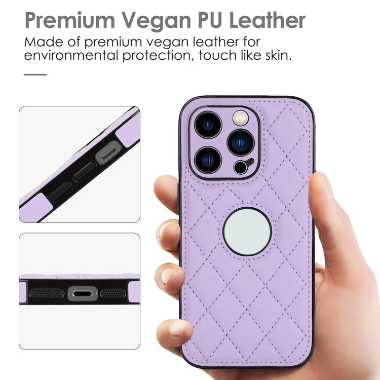 For iPhone 12 Pro Rhombic Leather Back Cover Phone Case