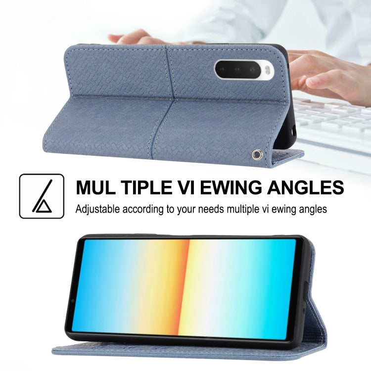 For Sony Xperia 10 VI Woven Texture Stitching Magnetic Leather Phone Case