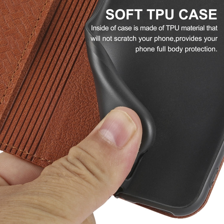 For Sony Xperia 10 VI Woven Texture Stitching Magnetic Leather Phone Case