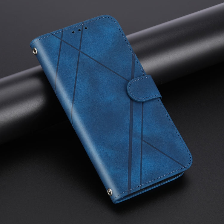 For Sony Xperia 1 VI Embossed Line Leather Phone Case with Lanyard