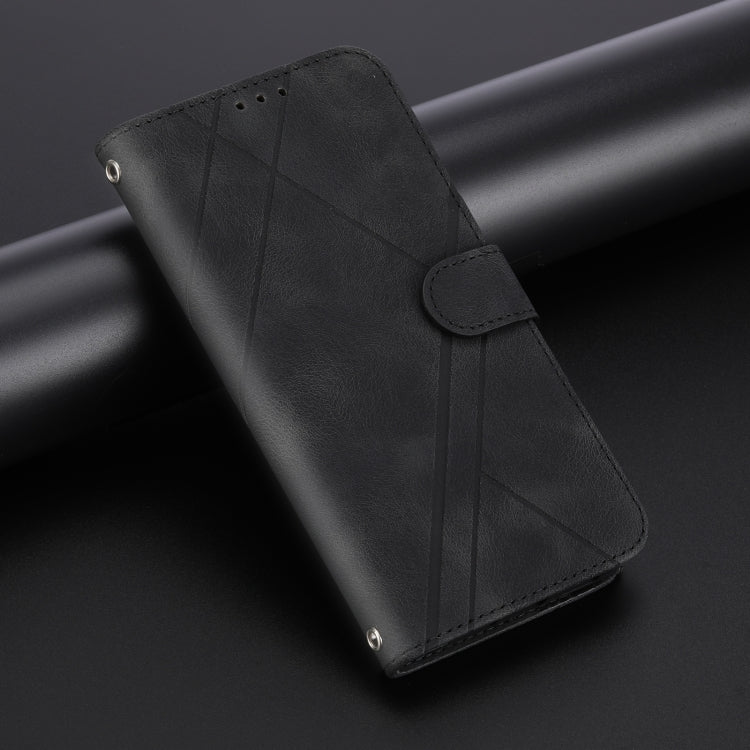 For Sony Xperia 1 VI Embossed Line Leather Phone Case with Lanyard