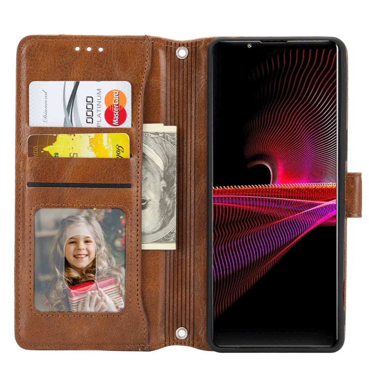 For Sony Xperia 1 VI Oil Skin Zipper Wallet Leather Phone Case