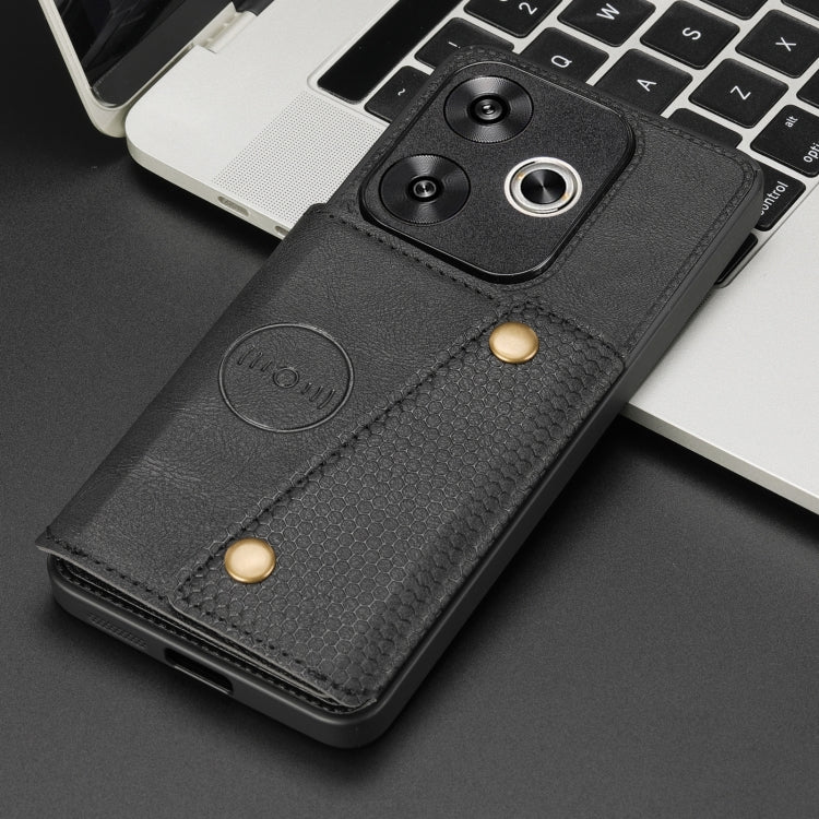 For Redmi Turbo 3 Double Buckle Card Slots Magnetic Phone Case