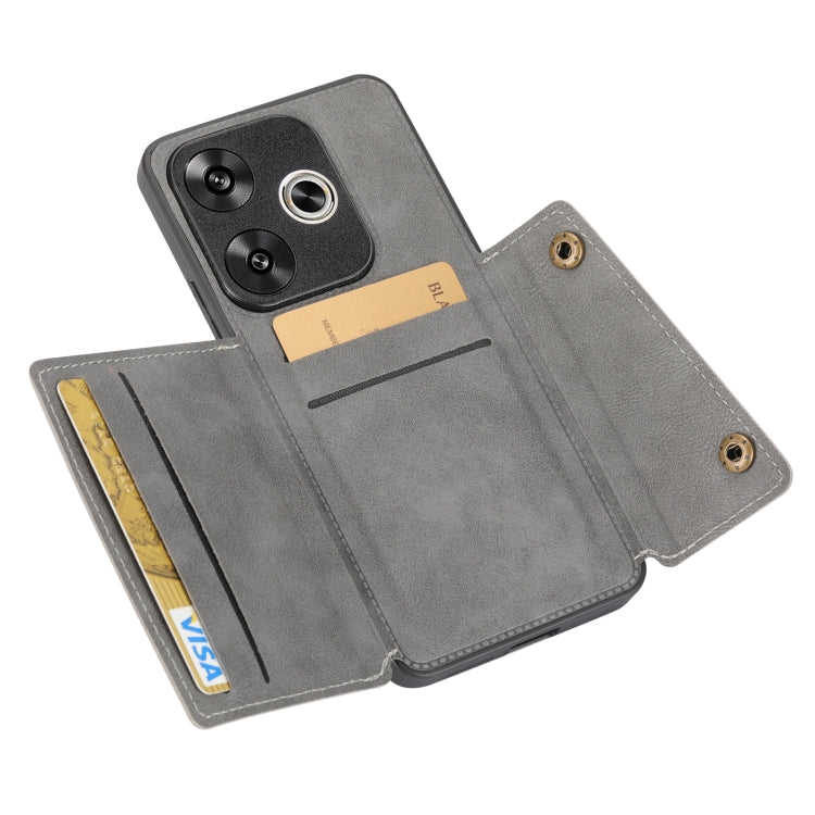 For Redmi Turbo 3 Double Buckle Card Slots Magnetic Phone Case