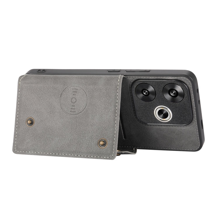 For Redmi Turbo 3 Double Buckle Card Slots Magnetic Phone Case