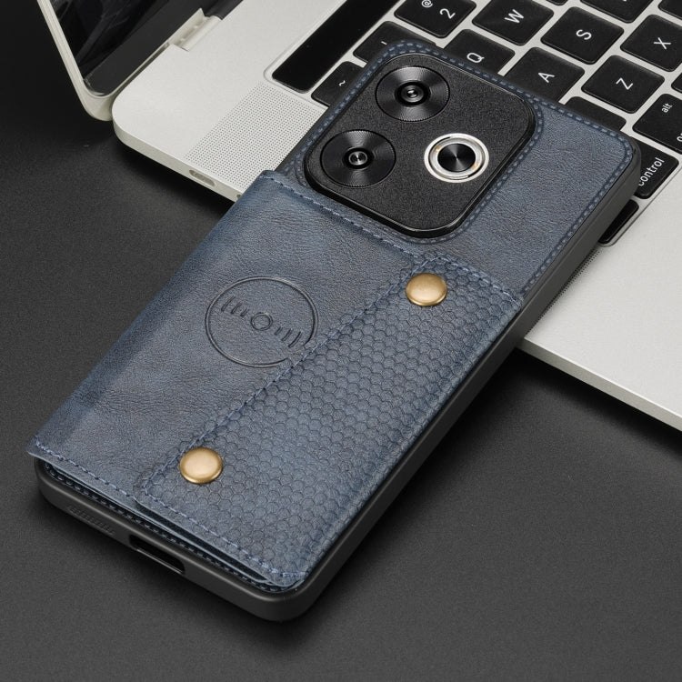 For Redmi Turbo 3 Double Buckle Card Slots Magnetic Phone Case