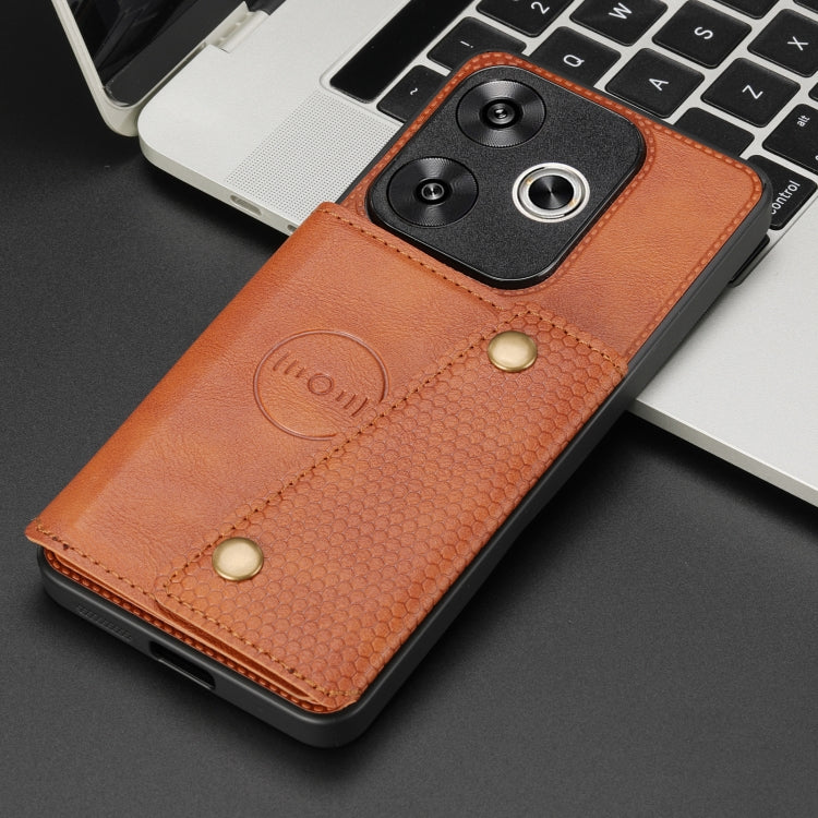 For Redmi Turbo 3 Double Buckle Card Slots Magnetic Phone Case