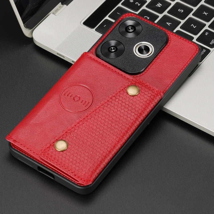 For Redmi Turbo 3 Double Buckle Card Slots Magnetic Phone Case