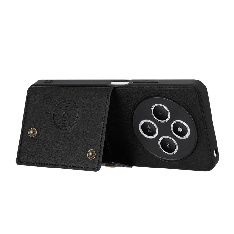 For Redmi 14C 4G Double Buckle Card Slots Magnetic Phone Case