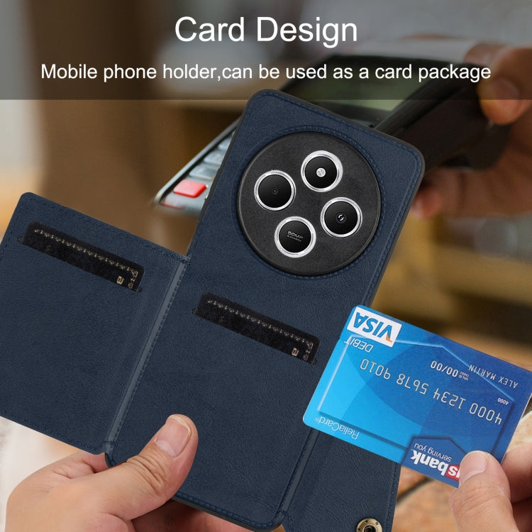 For Redmi 14C 4G Double Buckle Card Slots Magnetic Phone Case