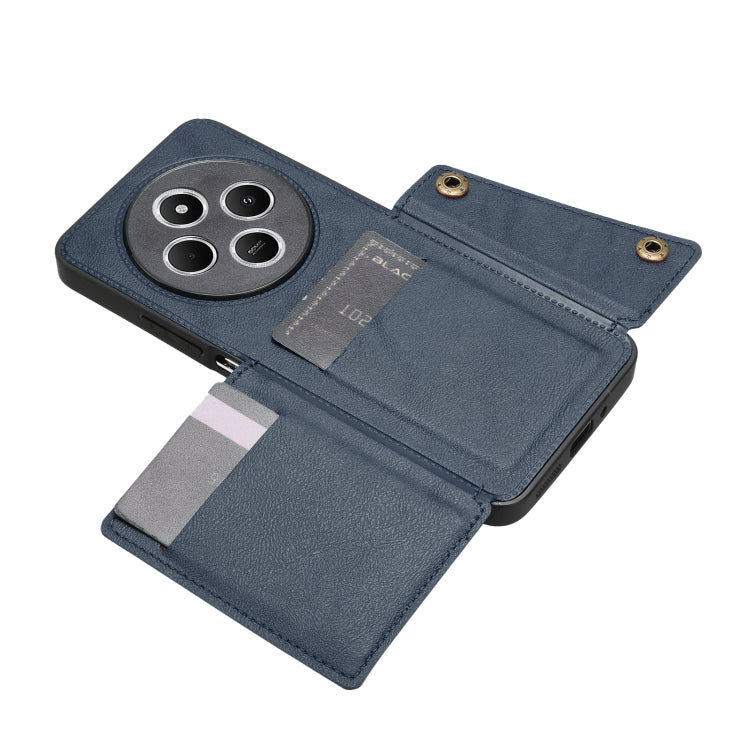 For Redmi 14C 4G Double Buckle Card Slots Magnetic Phone Case