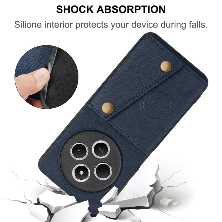 For Redmi 14C 4G Double Buckle Card Slots Magnetic Phone Case