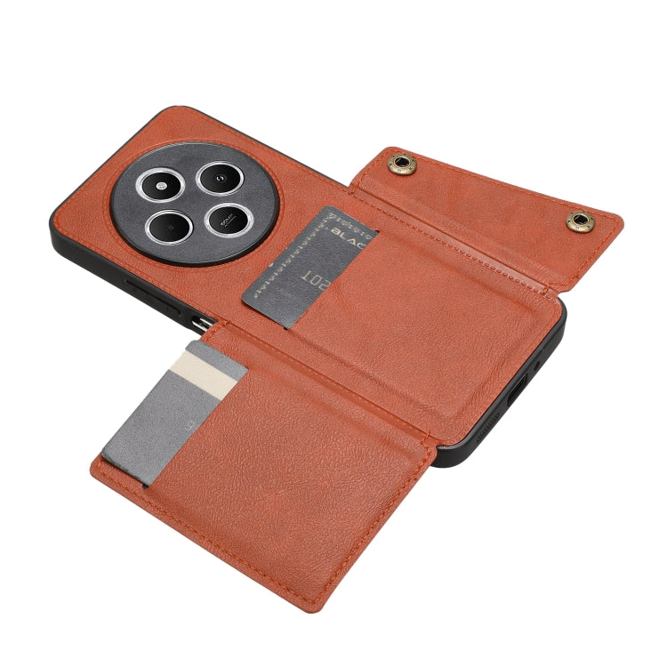 For Redmi 14C 4G Double Buckle Card Slots Magnetic Phone Case