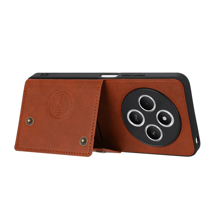 For Redmi 14C 4G Double Buckle Card Slots Magnetic Phone Case