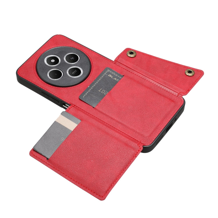 For Redmi 14C 4G Double Buckle Card Slots Magnetic Phone Case