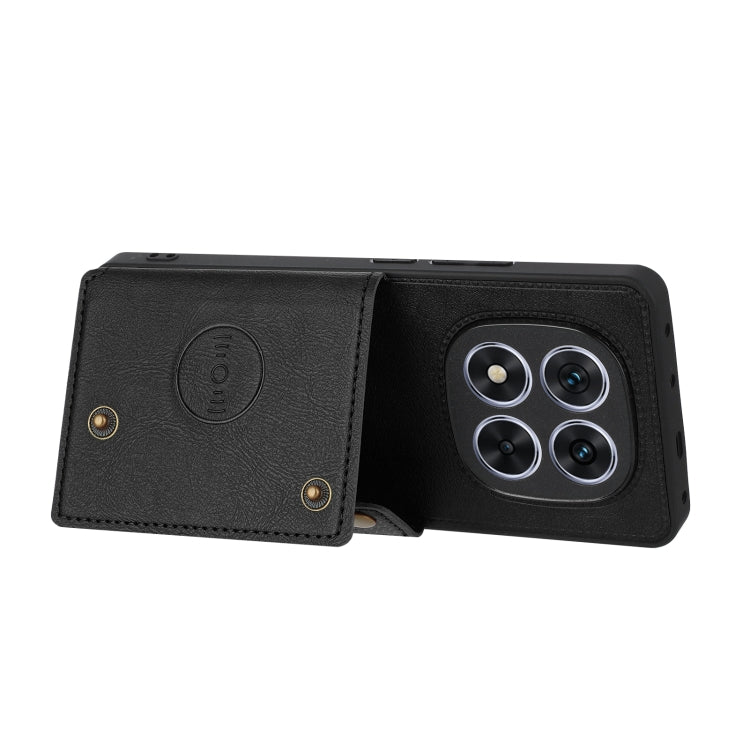For Redmi Note 14 Pro 5G Double Buckle Card Slots Magnetic Phone Case