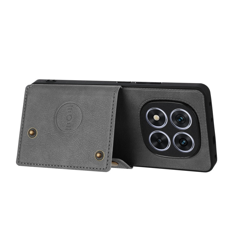 For Redmi Note 14 Pro 5G Double Buckle Card Slots Magnetic Phone Case