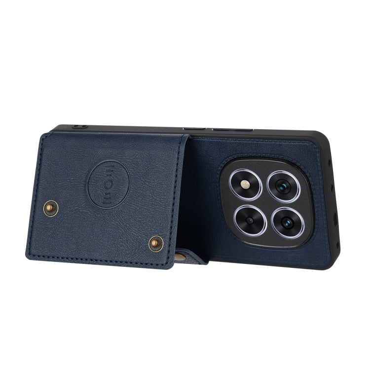 For Redmi Note 14 Pro 5G Double Buckle Card Slots Magnetic Phone Case