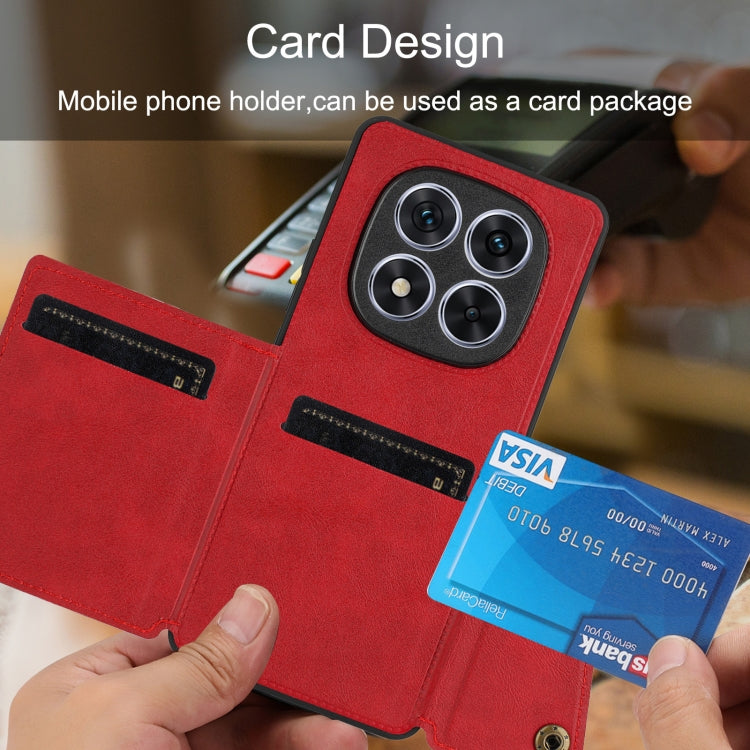 For Redmi Note 14 Pro 5G Double Buckle Card Slots Magnetic Phone Case