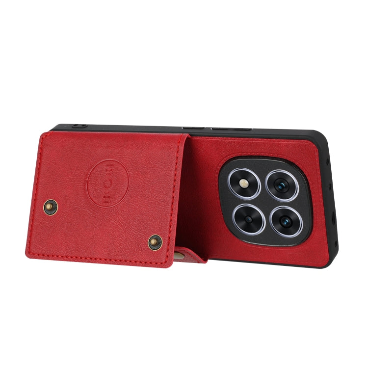 For Redmi Note 14 Pro 5G Double Buckle Card Slots Magnetic Phone Case
