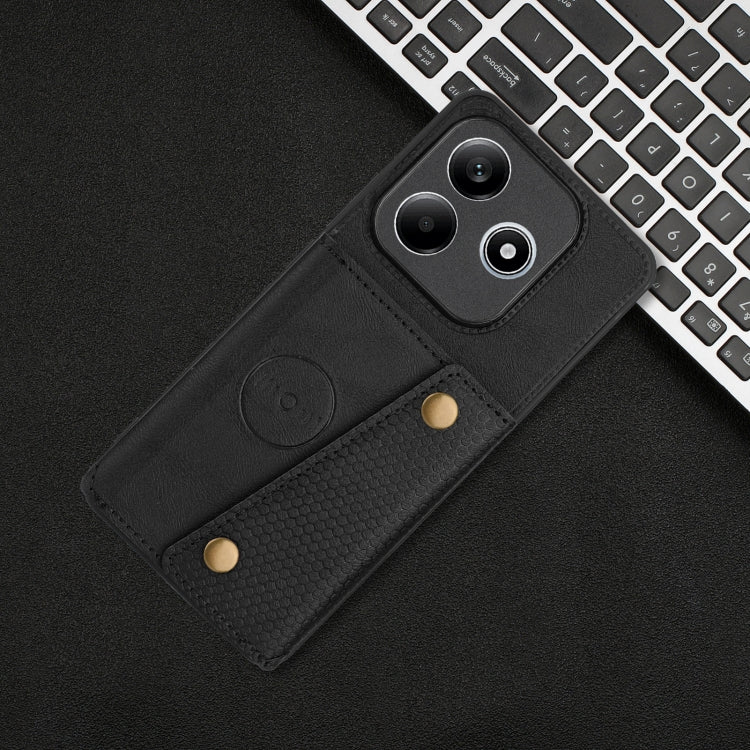For Redmi Note 14 5G Double Buckle Card Slots Magnetic Phone Case