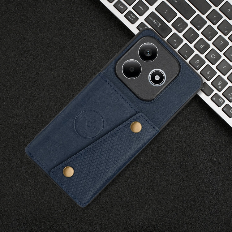 For Redmi Note 14 5G Double Buckle Card Slots Magnetic Phone Case