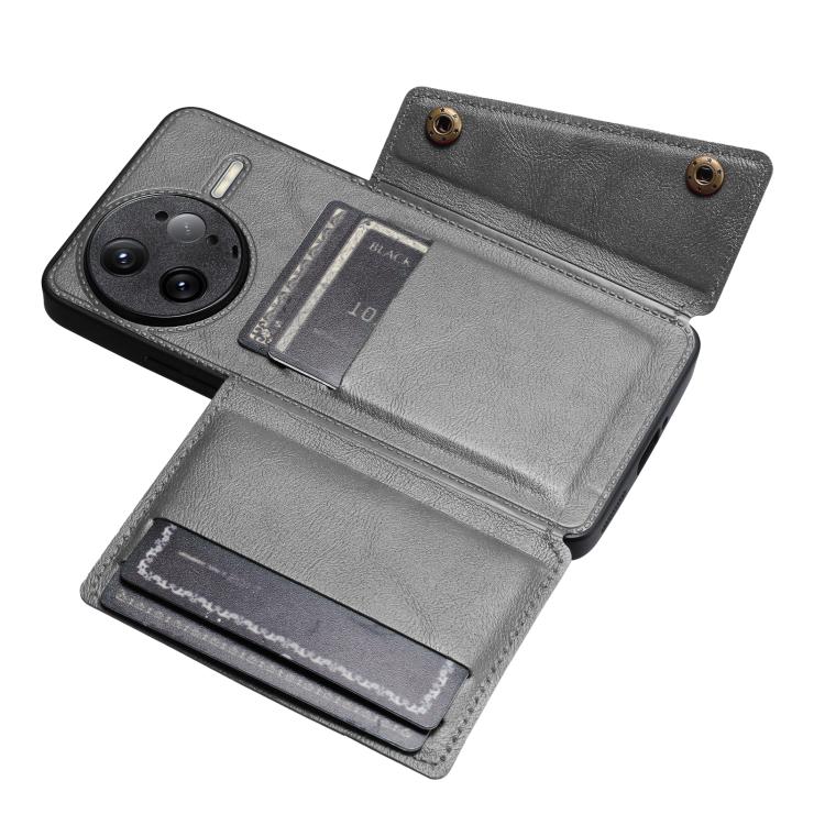 For Redmi K80 Pro Double Buckle Card Slots Magnetic Phone Case