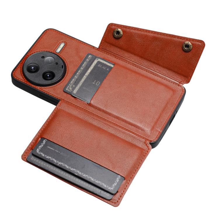 For Redmi K80 Pro Double Buckle Card Slots Magnetic Phone Case
