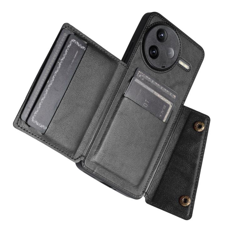 For Redmi K80 Double Buckle Card Slots Magnetic Phone Case