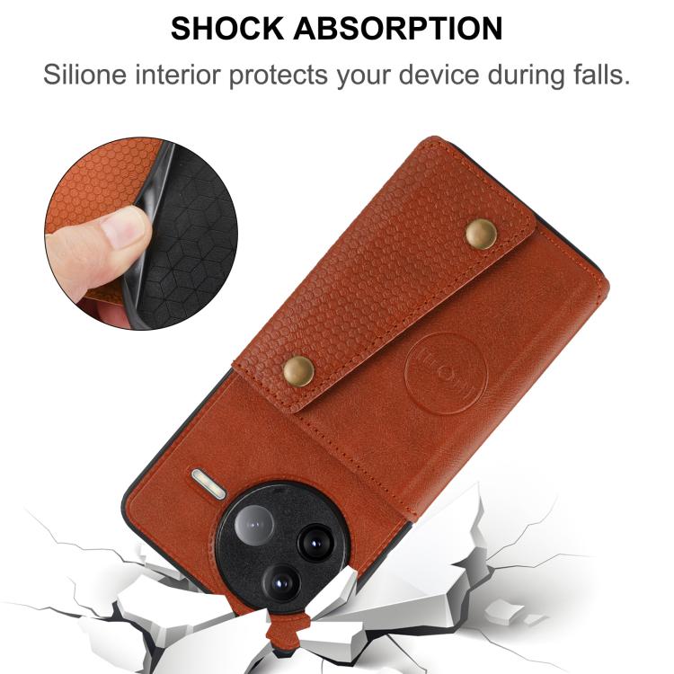 For Redmi K80 Double Buckle Card Slots Magnetic Phone Case