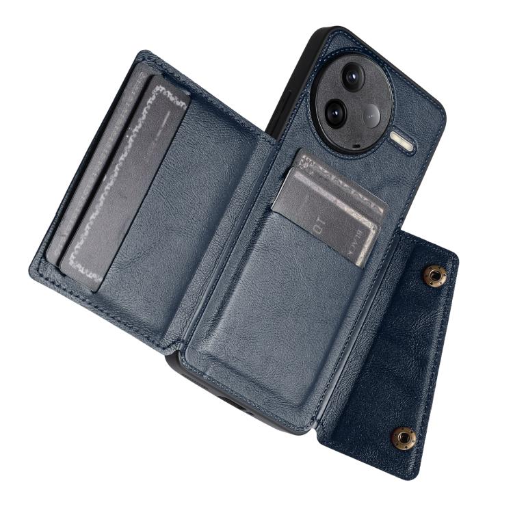 For Redmi K80 Double Buckle Card Slots Magnetic Phone Case