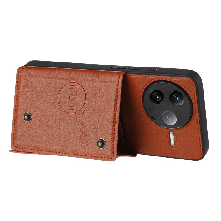 For Redmi K80 Double Buckle Card Slots Magnetic Phone Case