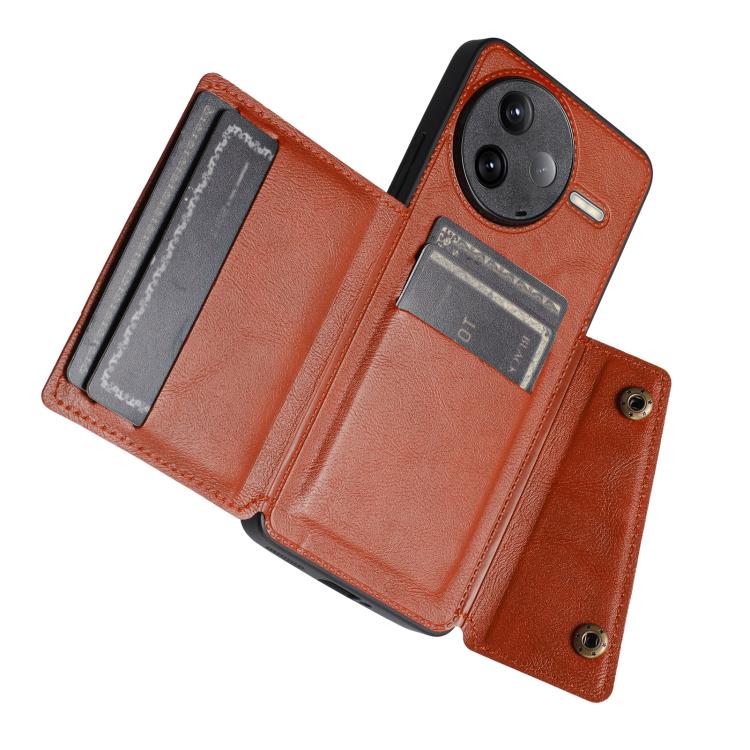 For Redmi K80 Double Buckle Card Slots Magnetic Phone Case