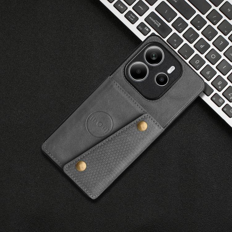 For Redmi Note 14 4G 163.25mm Double Buckle Card Slots Magnetic Phone Case