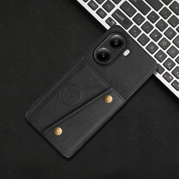 For Redmi Turbo 4 Double Buckle Card Slots Magnetic Phone Case