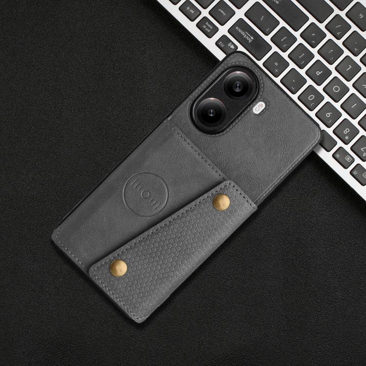 For Redmi Turbo 4 Double Buckle Card Slots Magnetic Phone Case