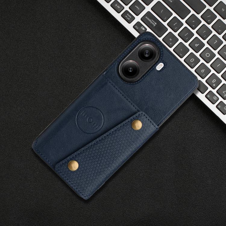 For Redmi Turbo 4 Double Buckle Card Slots Magnetic Phone Case