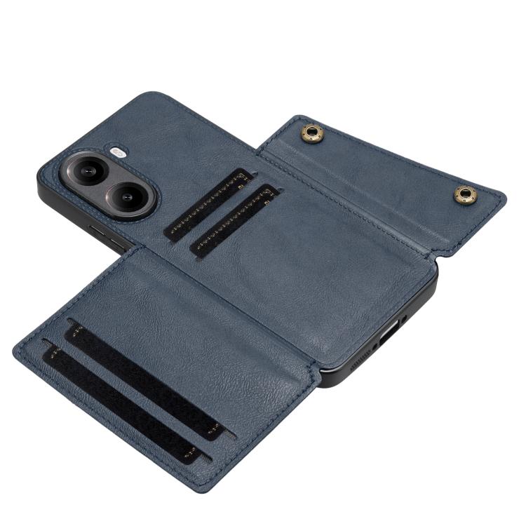 For Redmi Turbo 4 Double Buckle Card Slots Magnetic Phone Case