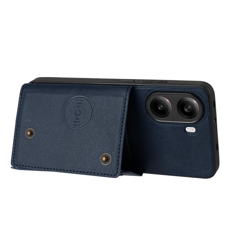 For Redmi Turbo 4 Double Buckle Card Slots Magnetic Phone Case