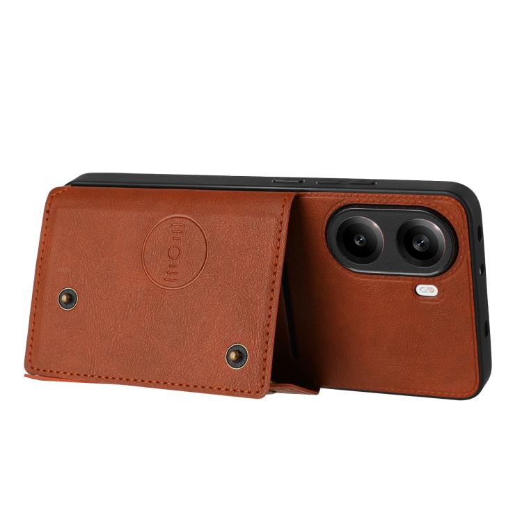 For Redmi Turbo 4 Double Buckle Card Slots Magnetic Phone Case