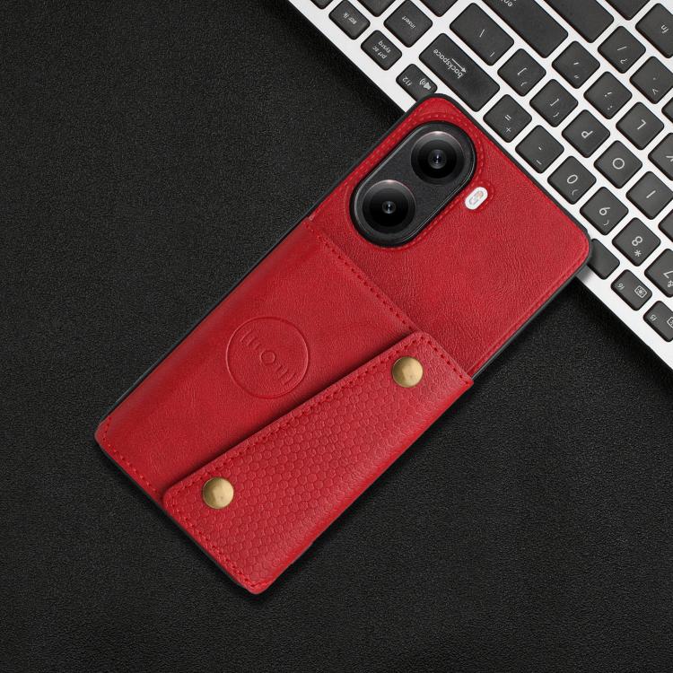 For Redmi Turbo 4 Double Buckle Card Slots Magnetic Phone Case