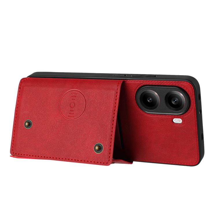 For Redmi Turbo 4 Double Buckle Card Slots Magnetic Phone Case