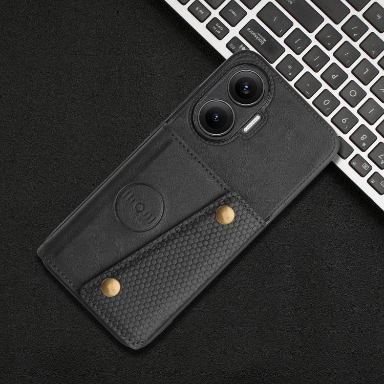 For Redmi Turbo 4 Pro Double Buckle Card Slots Magnetic Phone Case