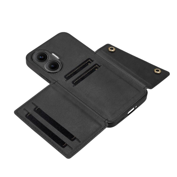 For Redmi Turbo 4 Pro Double Buckle Card Slots Magnetic Phone Case