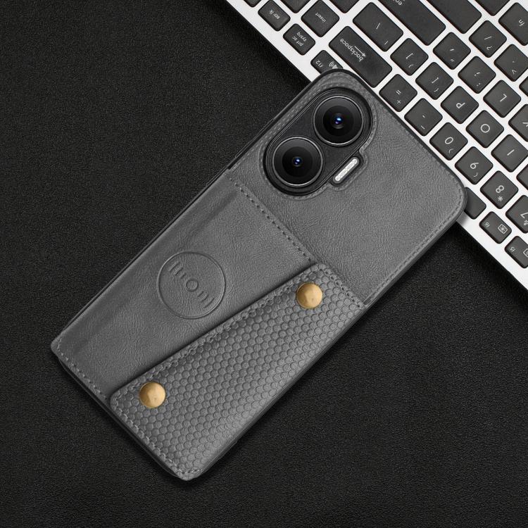 For Redmi Turbo 4 Pro Double Buckle Card Slots Magnetic Phone Case