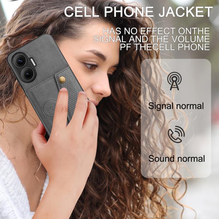 For Redmi Turbo 4 Pro Double Buckle Card Slots Magnetic Phone Case