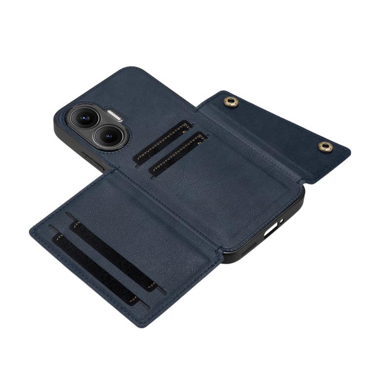 For Redmi Turbo 4 Pro Double Buckle Card Slots Magnetic Phone Case