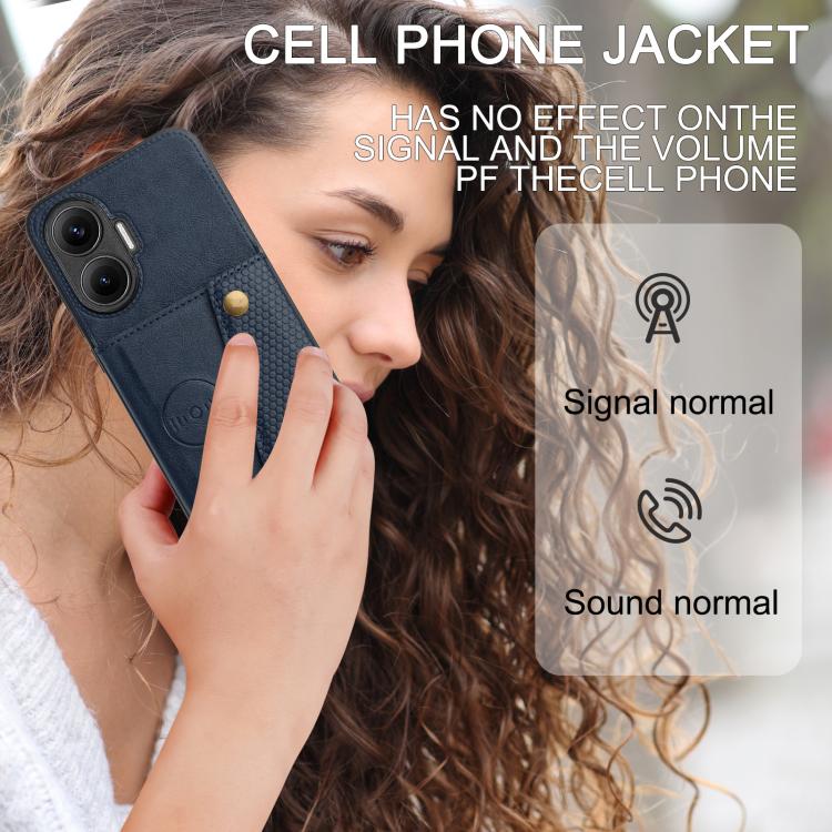 For Redmi Turbo 4 Pro Double Buckle Card Slots Magnetic Phone Case
