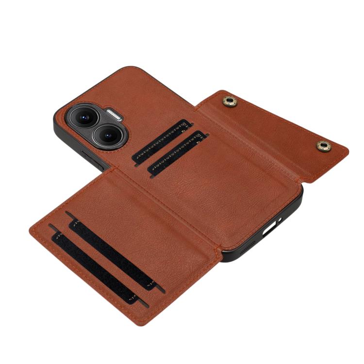 For Redmi Turbo 4 Pro Double Buckle Card Slots Magnetic Phone Case