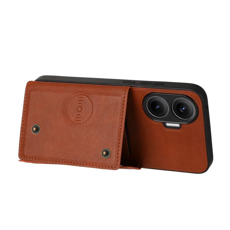 For Redmi Turbo 4 Pro Double Buckle Card Slots Magnetic Phone Case